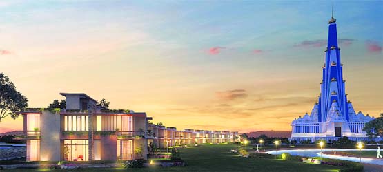 A view of the Krishnabhoomi project in Varindavan that will house the worlds tallest Krishna temple
