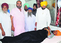 Gurjant Singh admitted to a private hospital in Amritsar on Saturday. Photo: R.K. Soni
