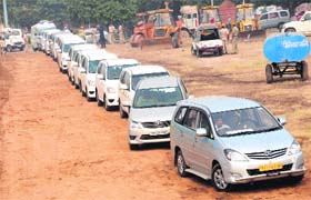 A dry run of the VVIP cavalcade in Panchkula