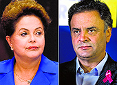 Dilma Rousseff (L) and Aecio Neves