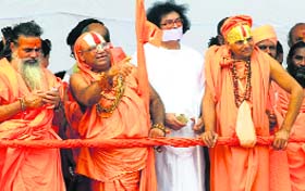 The religious leaders who attended the swearing-in ceremony in Panchkula on Sunday