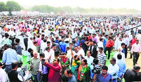 The crowd at the Shalimar ground on Sunday