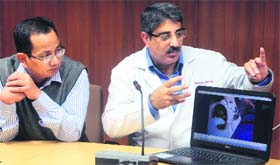 Prof Rakesh Kapoor and Dr O Arun Singh, speak on the new technique during a press meet on Monday.