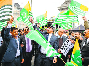 People during Million March at Trafalgar Square in London.