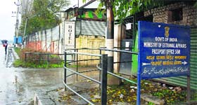 The passport office situated on the banks of the Dal Lake in Srinagar.