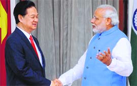 Prime Minister Narendra Modi with his Vietnamese counterpart Nguyen Tan Dung in New Delhi on Tuesday.