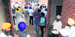 The satsang venue at Jodhpur village where Sikh youths and dera followers clashed on Tuesday.