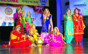 Students present giddha on the last day of Inter-Zonal Youth Festival at Guru Nanak Dev University in Amritsar on Thursday. 