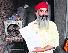 1984 riots victim Surjit Singh at his residence in Bathinda on Thursday