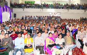 Participants during a workshop on tax deduction in Mandi on Thursday