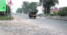 The Maqsudan road in Jalandhar for which the samples of road collected by the Vigilance Bureau have failed.