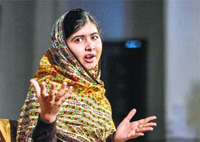 Malala Yousafzai at the World's Children's Prize ceremony in Mariefred, Sweden, on Thursday