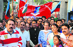 Local Bodies Minister Anil Joshi, Dr Navjot Kaur and other BJP leaders at the Run for Unity event in Amritsar on Friday