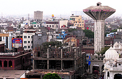 A view of the hotels near the Golden Temple in Amritsar