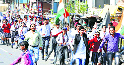 Students of DAV Centenary Public school, Una, participate in the unity run