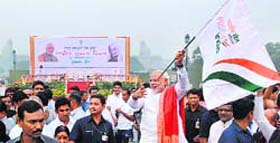 PM Narendra Modi flags off Run for Unity in New Delhi on Friday.
