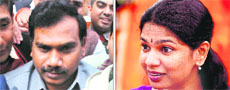 Former Telecom Minister A Raja and MP Kanimozhi