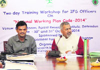 FRI Director PP Bhojvaid addresses the inaugural session of workshop at FRI in Dehradun on Thursday.