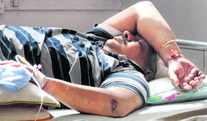 The victim, Sameer Jain, at the GMSH in Sector 16, Chandigarh, on Saturday.