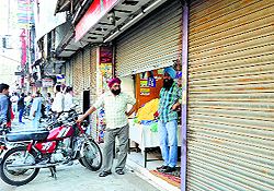 A few shops remained closed in Ludhiana