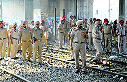 Police personnel deployed at the railway station and  on Saturday