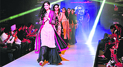 Models walk the ramp during Punjab International Fashion Week 