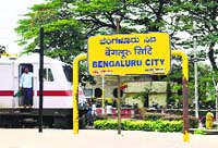 The signboard of Bengaluru City railway station