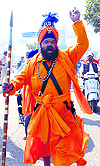 A protester during a march in Jalandhar