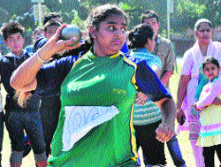 Harshdeep Kaur in action at the Sports Complex, Sector 46, Chandigarh, on Sunday