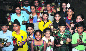 Winners of different categories of the Inter-School District Table Tennis Championship at The Millennium School, Sector 67, Mohali, on Sunday