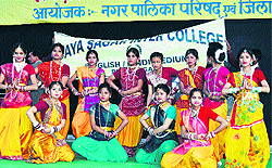 Students perform at the Pithoragarh Autumn Festival on Sunday