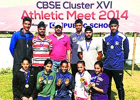 The winners flaunt their medals in Ludhiana. 
