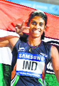 M. Poovamma won the gold medal in the women's 400m race by clocking 53.59s ahead of Arpitha M. of Karnataka
