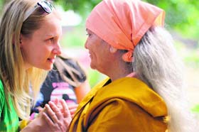 Finnish students interact with locals as a part of their philanthropic exercise Manawala