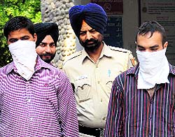 The accused in police custody. 