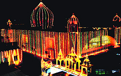 Patshahi Dasvi Gurdwara, Sector 8-C, Chandigarh, all decked up on the eve of Gurpurb, the birth anniversary of Guru Nanak Dev, on Wednesday