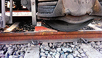 A wedge that was used to stop the coaches