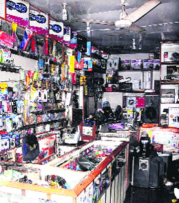 The shop which was set on fire in Apra town on Wednesday.