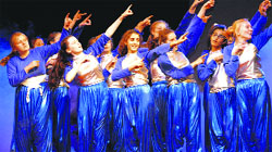 Foreign students from St Francis College, England, perform during their visit to Unison World School in Dehradun. a tribune photograph