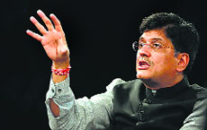 Power Minister Piyush Goyal at the India Economic Summit in New Delhi on Thursday.