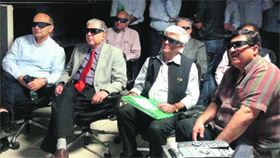 (From left) UT Adviser KK Sharma, PU Vice Chancellor Arun Grover, PGI Director Yogesh Chawla and IMTECH director Girish Sahni at IMTECH, Chandigarh, on Thursday.