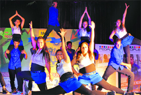 Artistes present a dance item during the pre-event of the annual techno fest at the Chandigarh College of Engineering and Technology on Thursday.