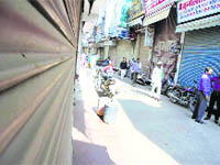 Shopkeepers downed shutters in Jind city on Thursday