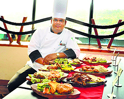 Rakesh Kumar Baghel, executive chef at AASMA Revolving Restaurant