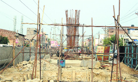Work under progress for the BRTS project in Amritsar.
