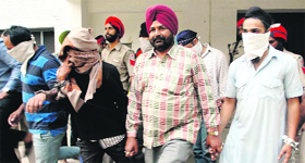 The accused in police custody in Amritsar on Friday.