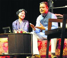 Artistes stage a play at Punjab Kala Bhawan on Friday. 