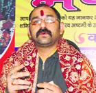 Pandit Rumil Sharma addresses mediapersons in Jammu on Friday.