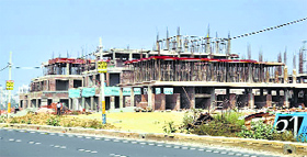A shopping centre under construction in sector - 80