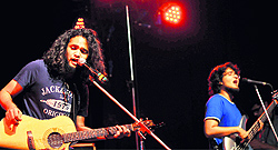 Alumni of Vivek High School perform during a concert on the school premises in Sector 38, Chandigarh, on Saturday